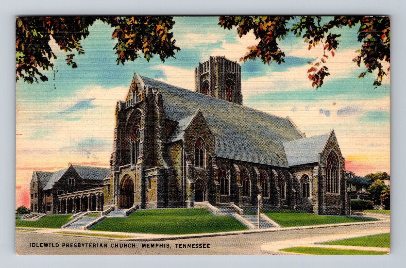 Memphis TN-Tennessee, Idlewild Presbyterian Church, Antique Vintage Postcard