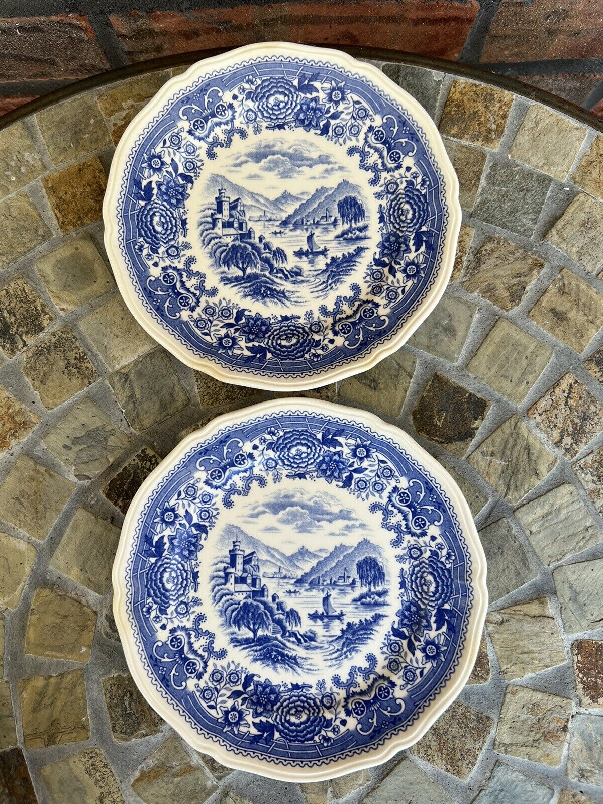Vintage Villeroy & Boch Porcelain Blue Burgenland Faience 6-1/4
