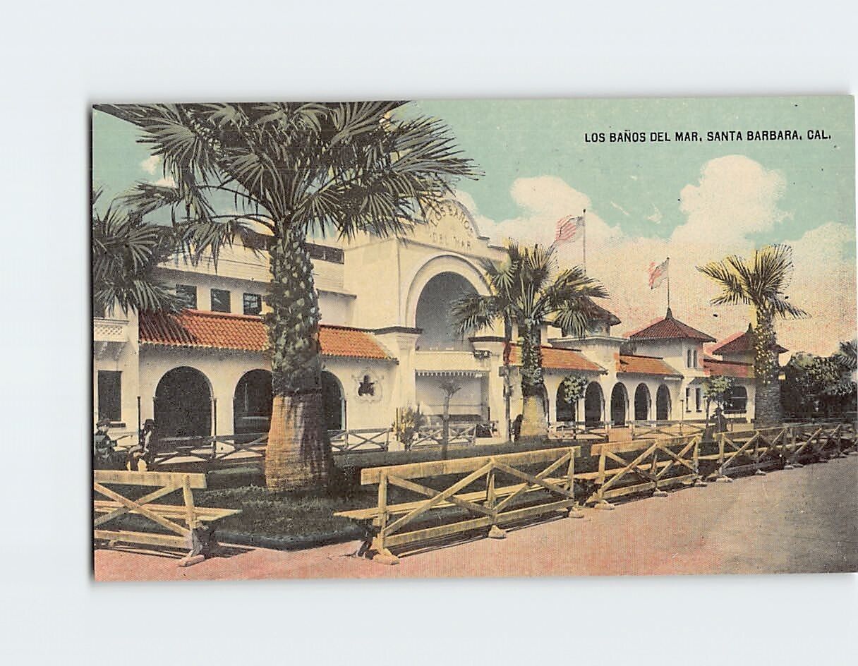 Postcard Los Baños Del Mar, Santa Barbara, California
