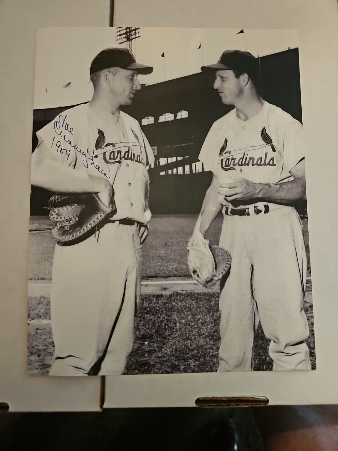 Joe Cunningham Autograph 1954 Cardinals With Stan Musial