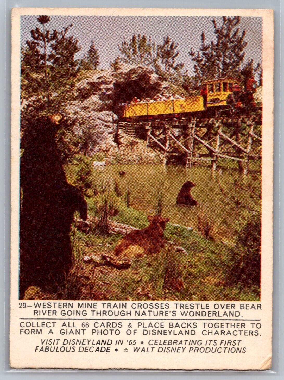 Disneyland 1965 Western Mine Train Crossing Trestle Donruss Card #29