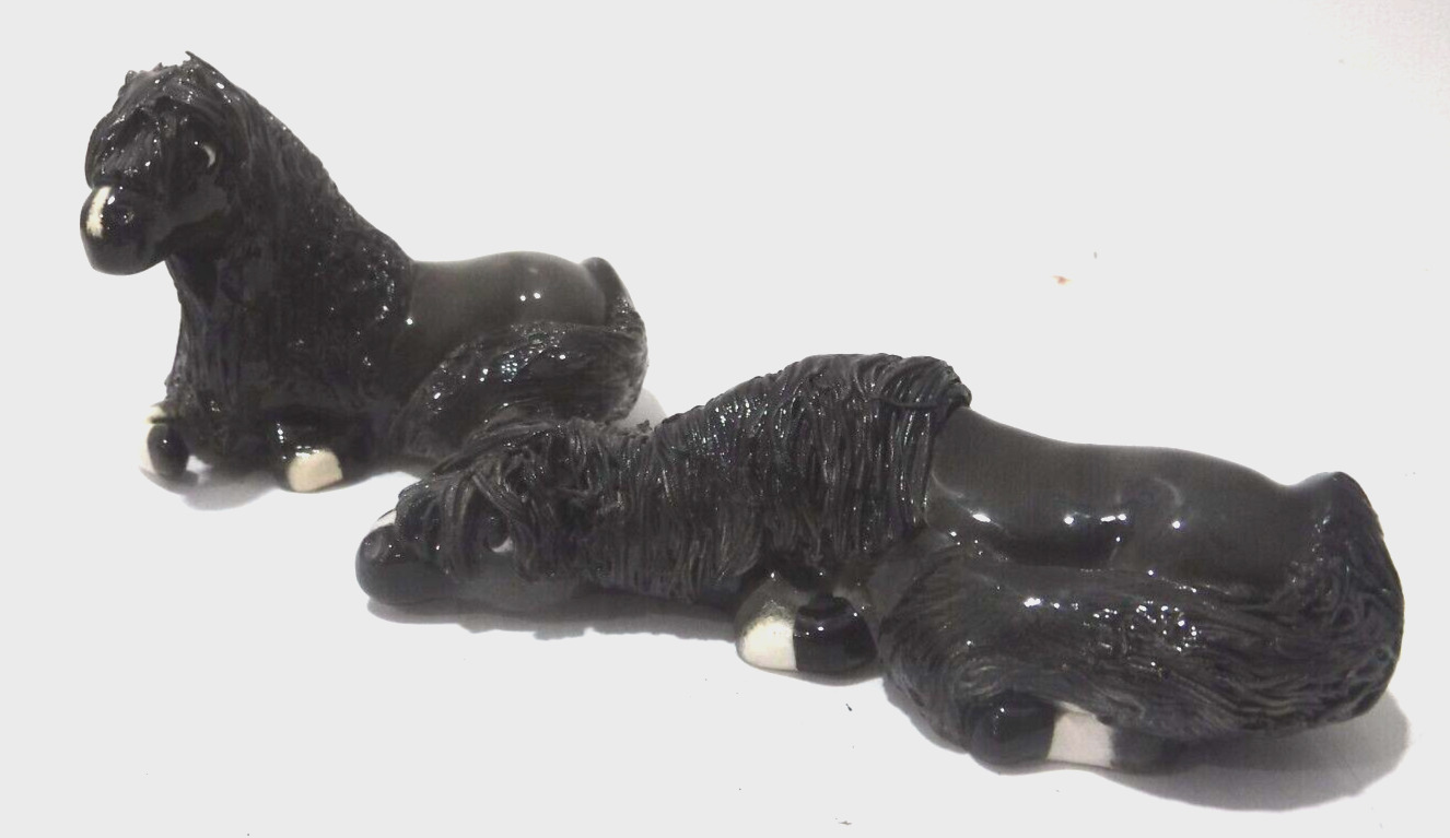 Cheval  Miniature  Ponies Herd of 2 Handcrafted Ceramic Collectibles  3\