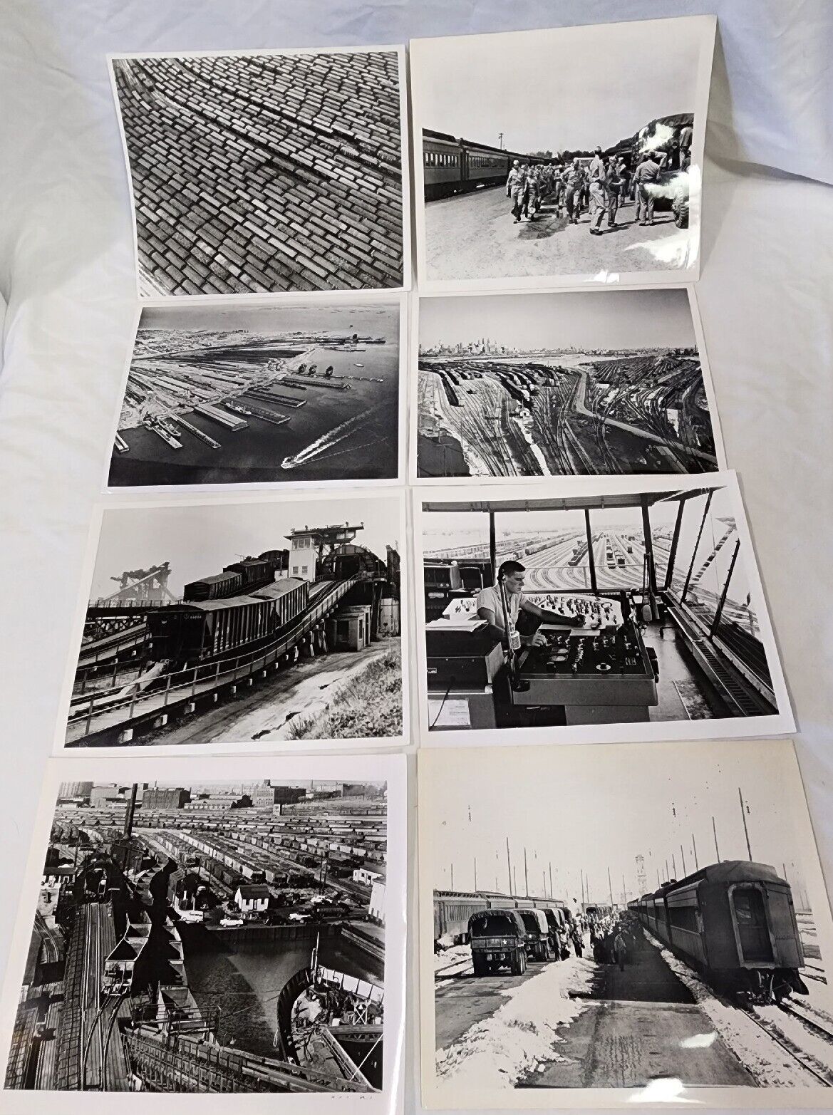 (7) 1940's BW 8x10 RR Photos Port Covington Yd, US Troops, JCR Term., C&O Yd. ++