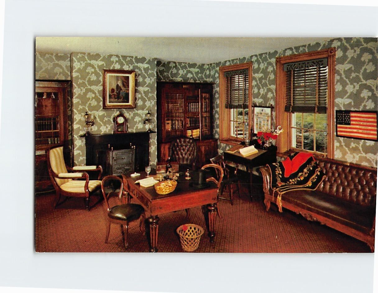 Postcard Study Restored Home of James Buchanan Lancaster Pennsylvania USA