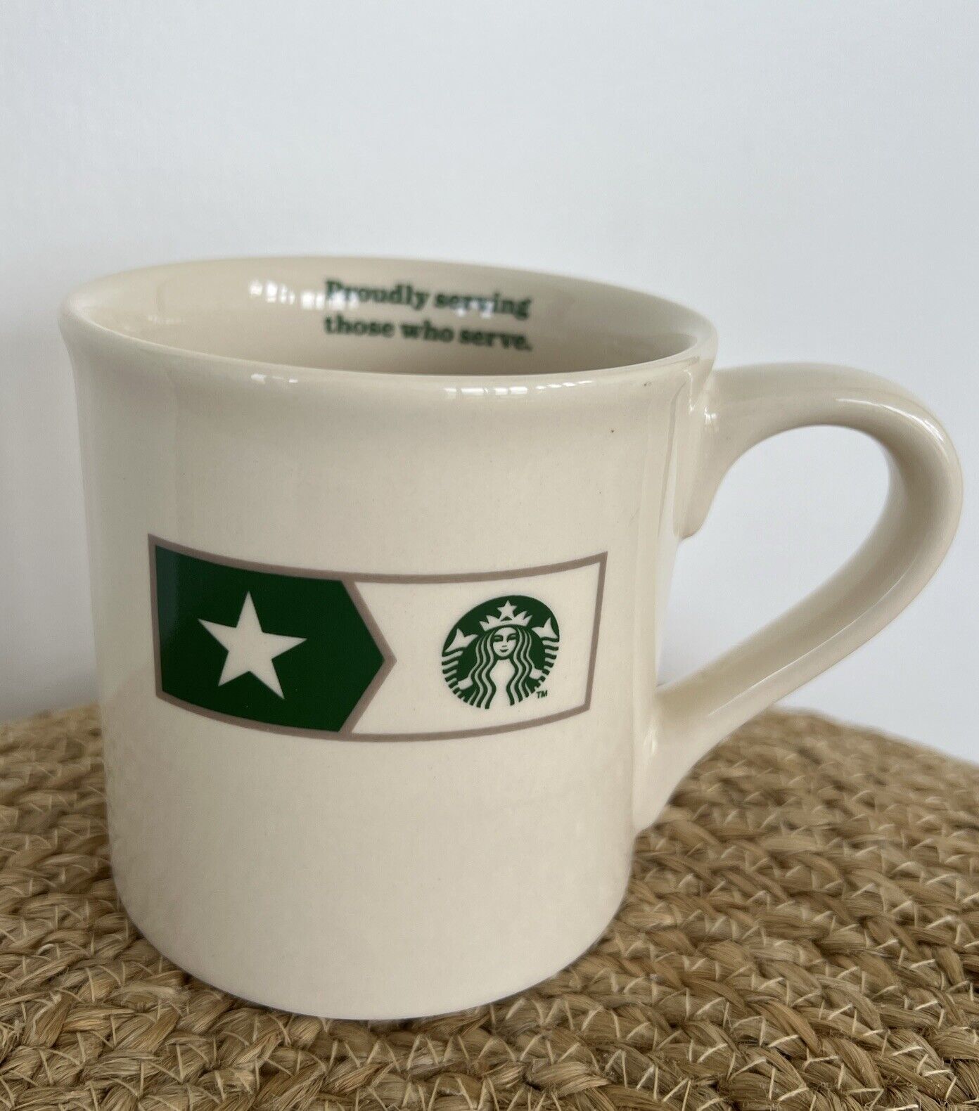 Starbucks 2013 Military Proudly Serving Those Who Serve  Coffee Cup Mug 14fl oz