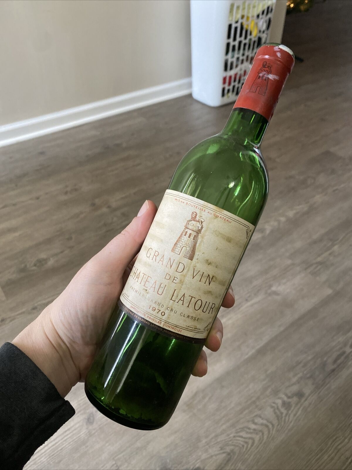 WOW 1970 Chateau Latour Grand Vin De  750ml Empty Wine Bottle VERY RARE