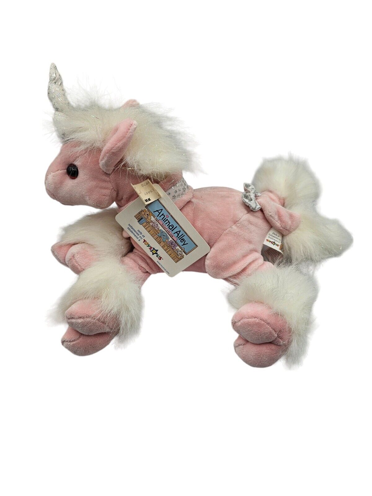 Vintage Toys R Us Animal Alley Plush Stuffed Animal UNICORN Pink w/ Tags