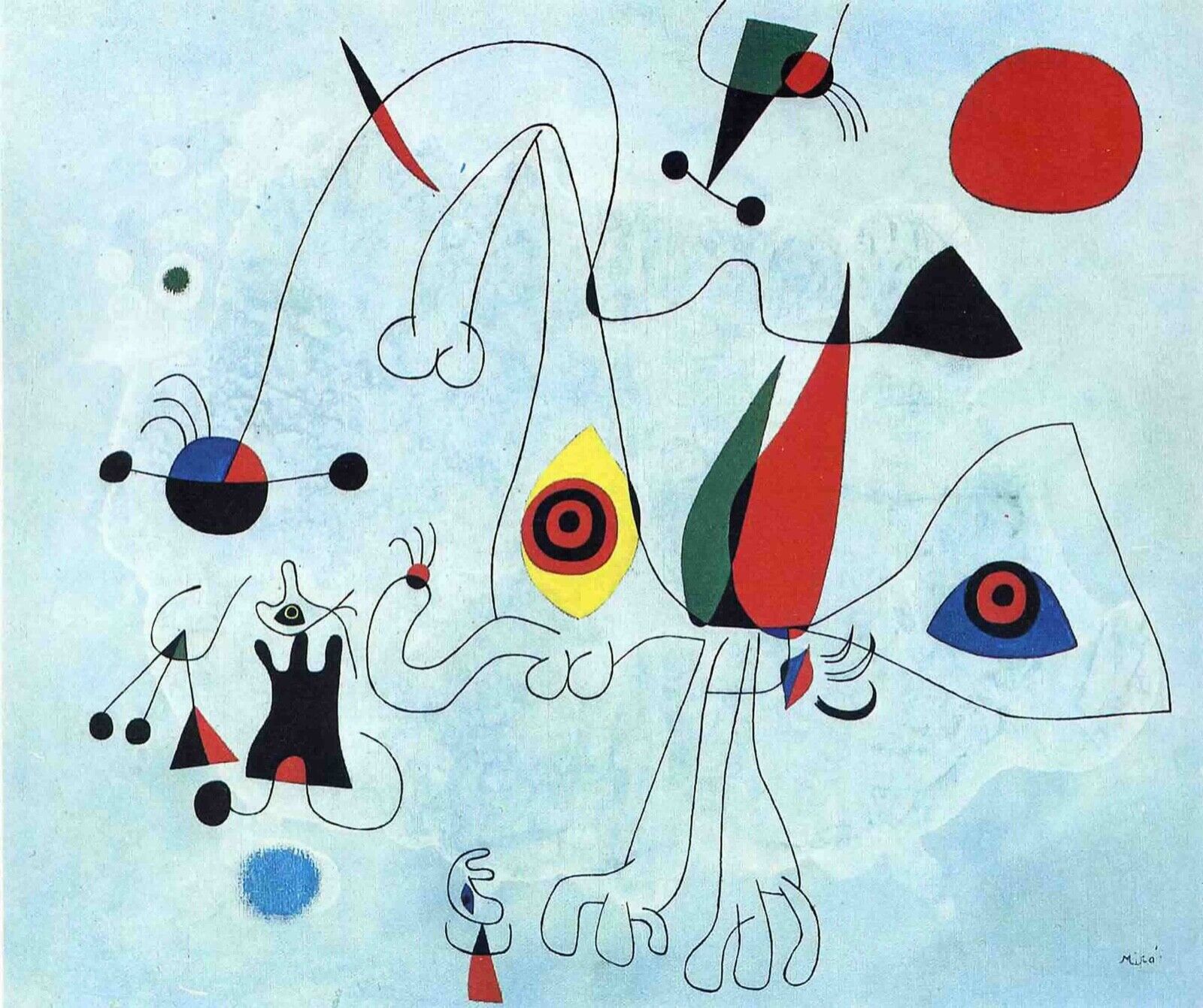 Woman and Birds at Sunrise : Joan Miró : 1946 : Archival Quality Art Print