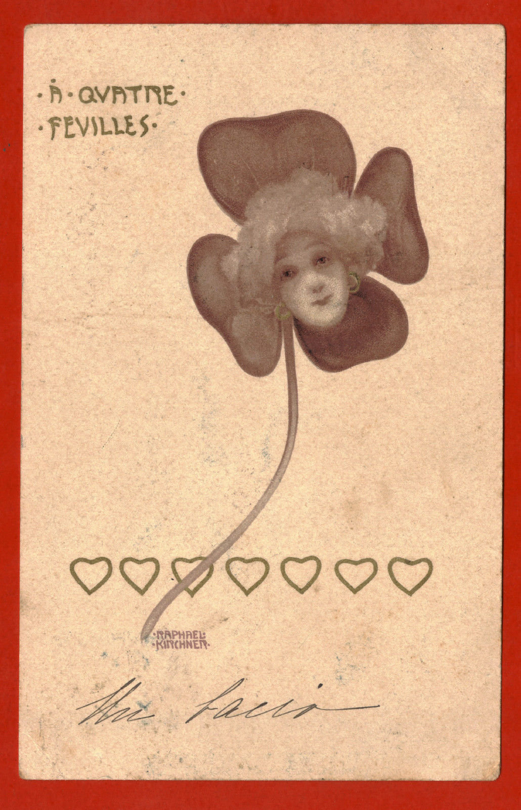 ILLUSTRATED BY RAPHAEL KIRCHNER, A QUATRE FEUILLES, FOUR-LEAVED WOMAN, 1908    m