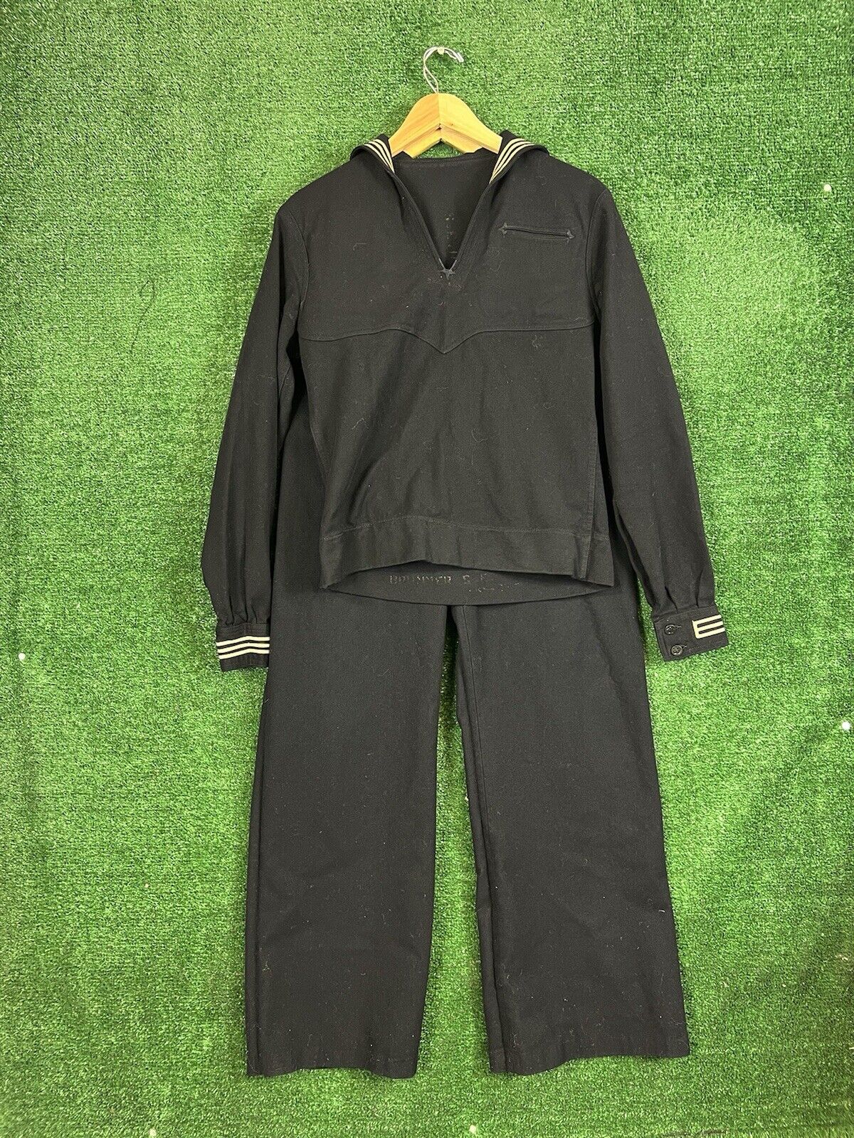 Vintage US Navy Wool Sailor WWII 1940s Naval Cracker Jack Uniform Top / Pants