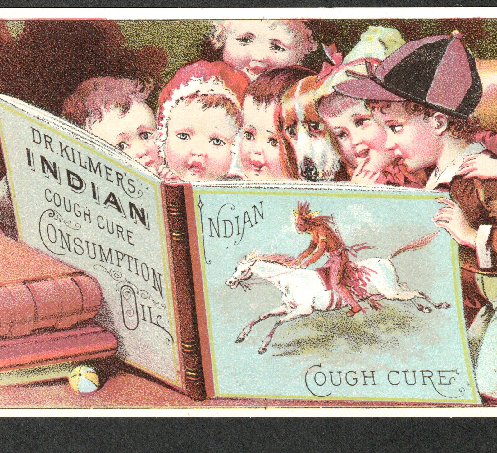 Dr Kilmers Indian Oil Cough Cure DEATH & Consumption Remedy Victorian Trade Card