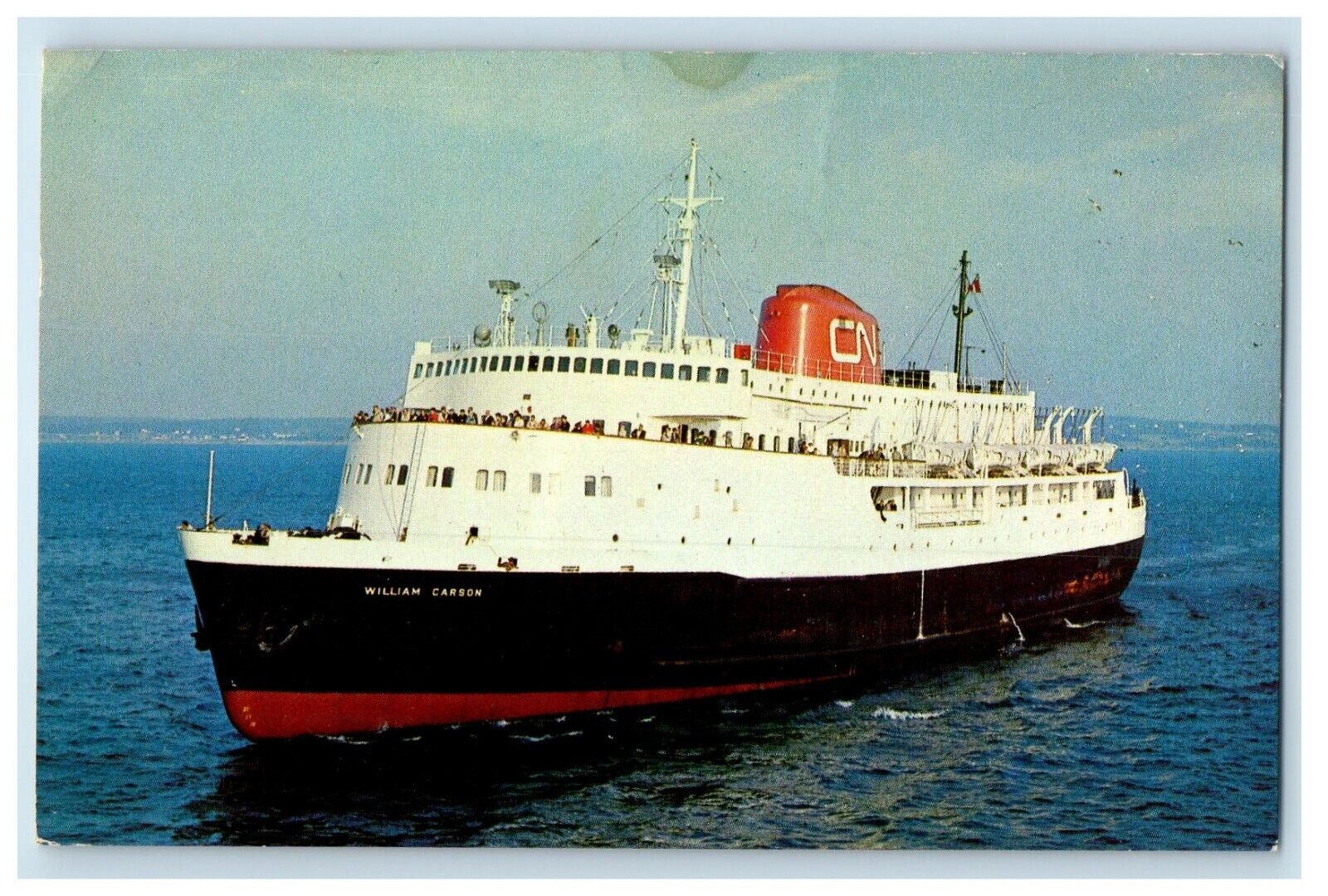 1973 M.V. William Carson Passenger Ship North Sydney Nova Scotia Canada Postcard