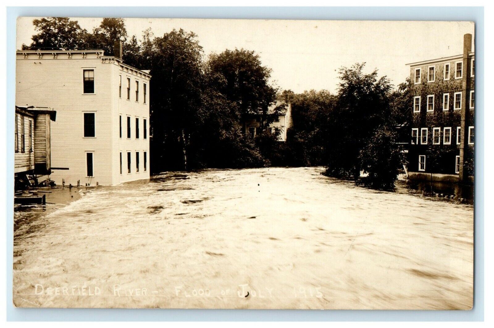 c1910's Deerfield River Flood Of July 1915 Massachusetts MA RPPC Photo Postcard