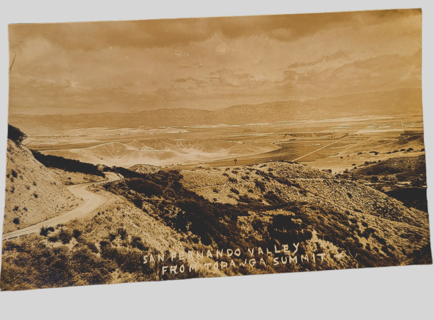 RPPC c1910s San Fernando Valley CA Photo Postcard VALLEY FROM TOPANGA SUMMIT