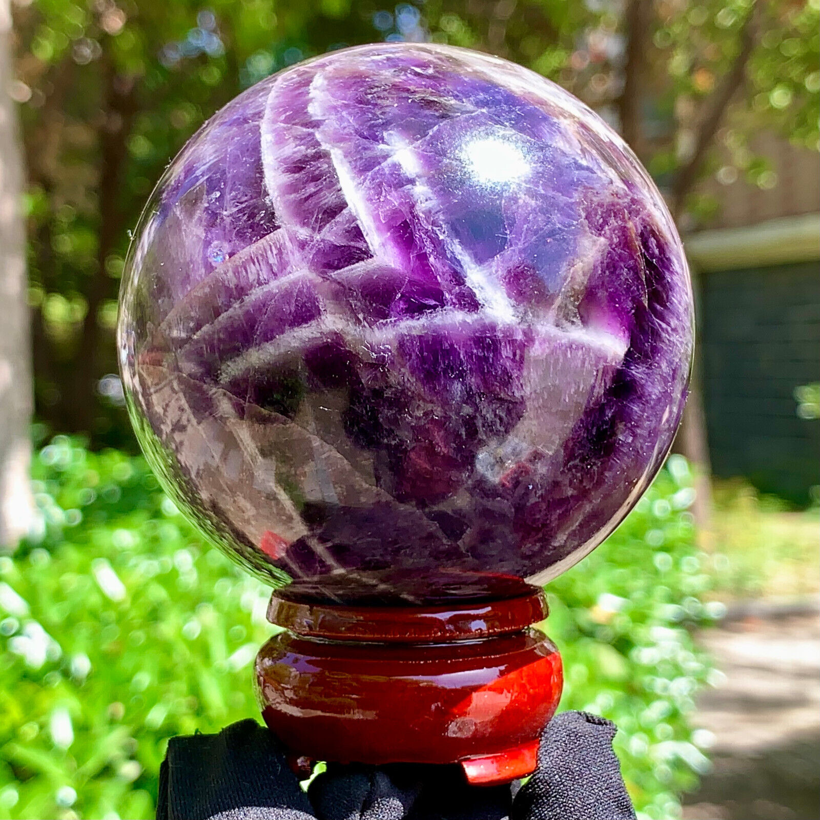 1.17LB  Top Natural Dream Amethyst Sphere Polished Quartz Crystal Ball Healing