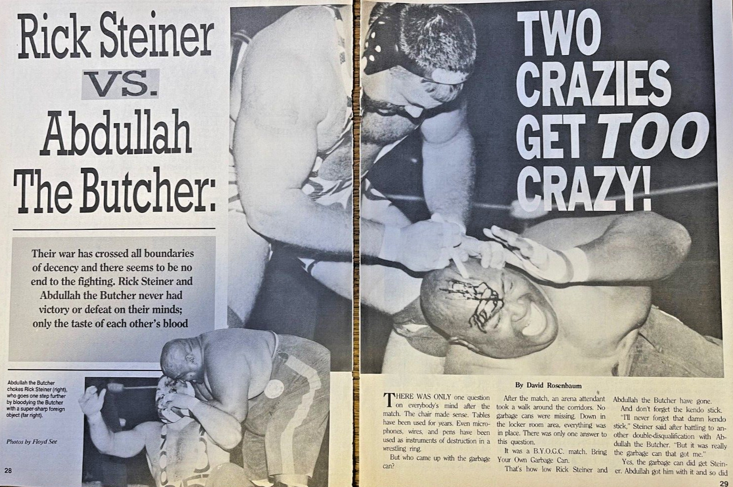1992 Wrestler Rick Steiner vs Abdullah The Butcher