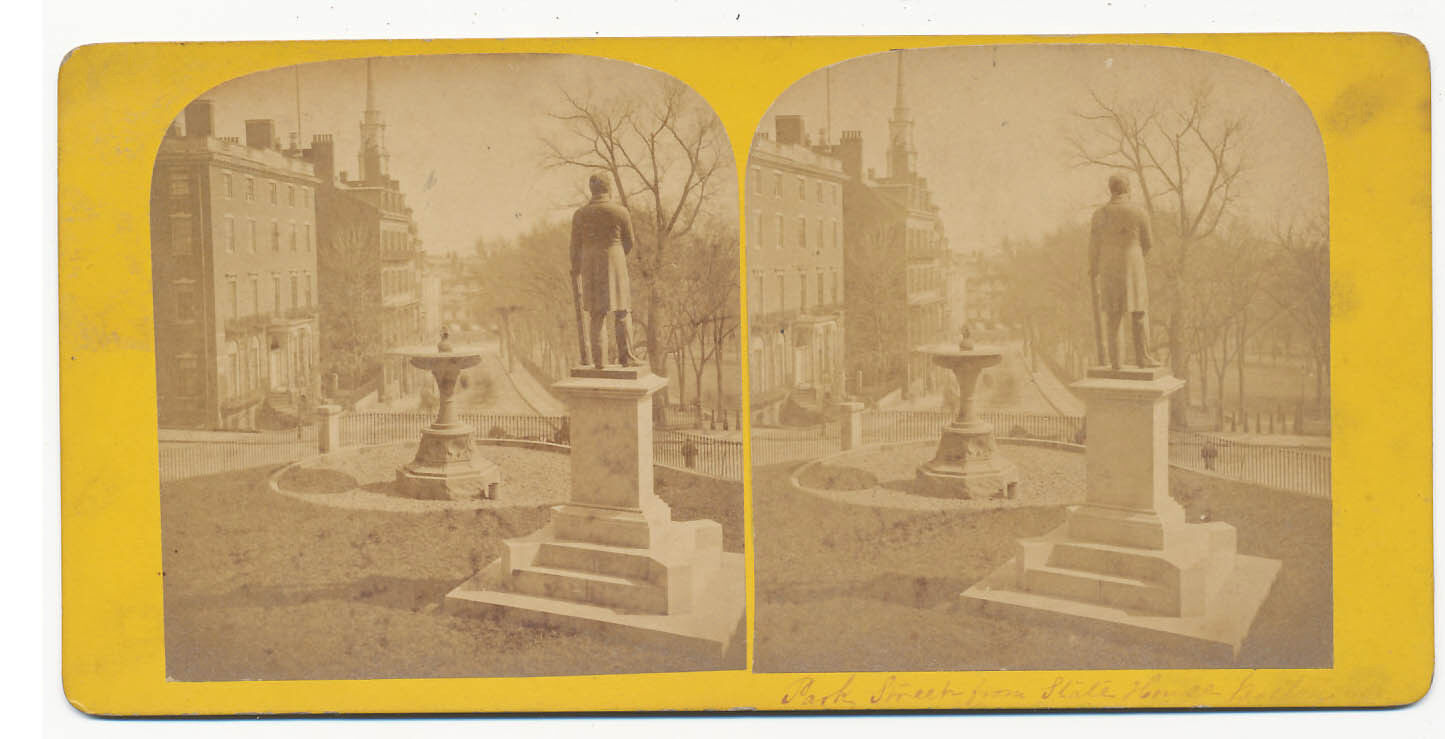 Boston MA * Park St. From State House ca 1860s Stereoview *Heywood  Frank Rowell