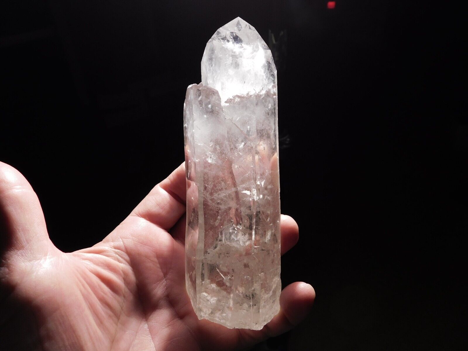 Big VERY Translucent Polished LEMURIAN Quartz Crystal TWIN Brazil 456gr