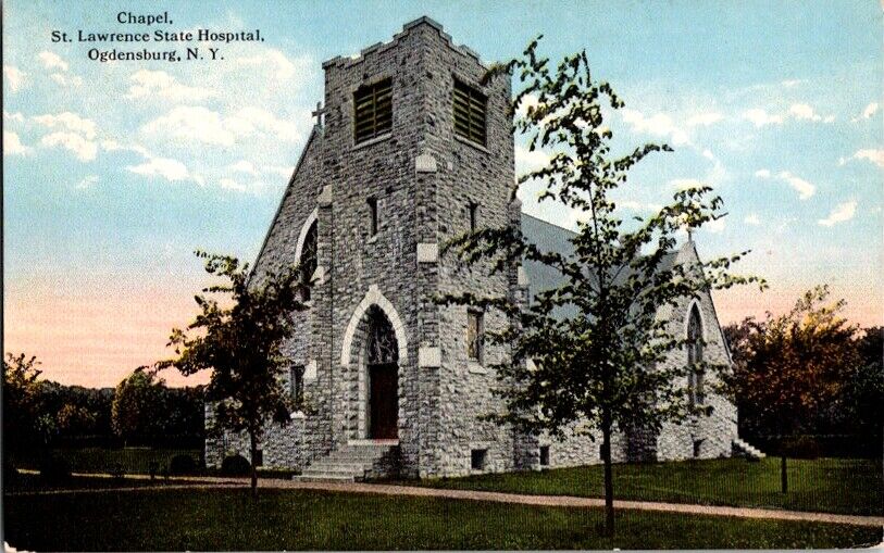  Postcard Chapel St. Lawrence State Hospital Ogdensburg NY New York        G-357