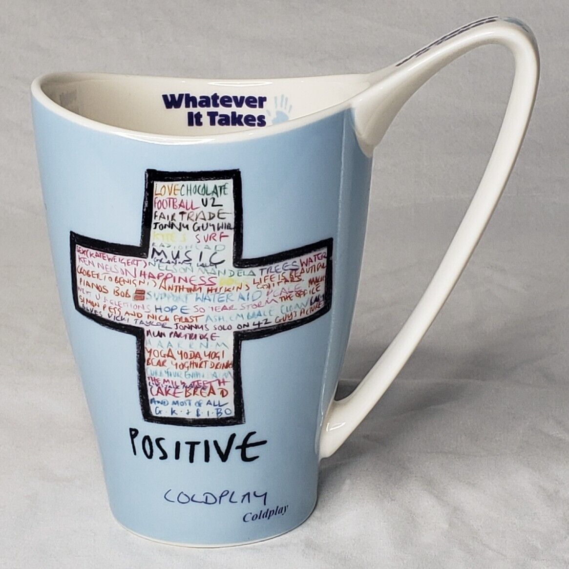 COLDPLAY Positive Tall Mug ~ Whatever it Takes Churchill