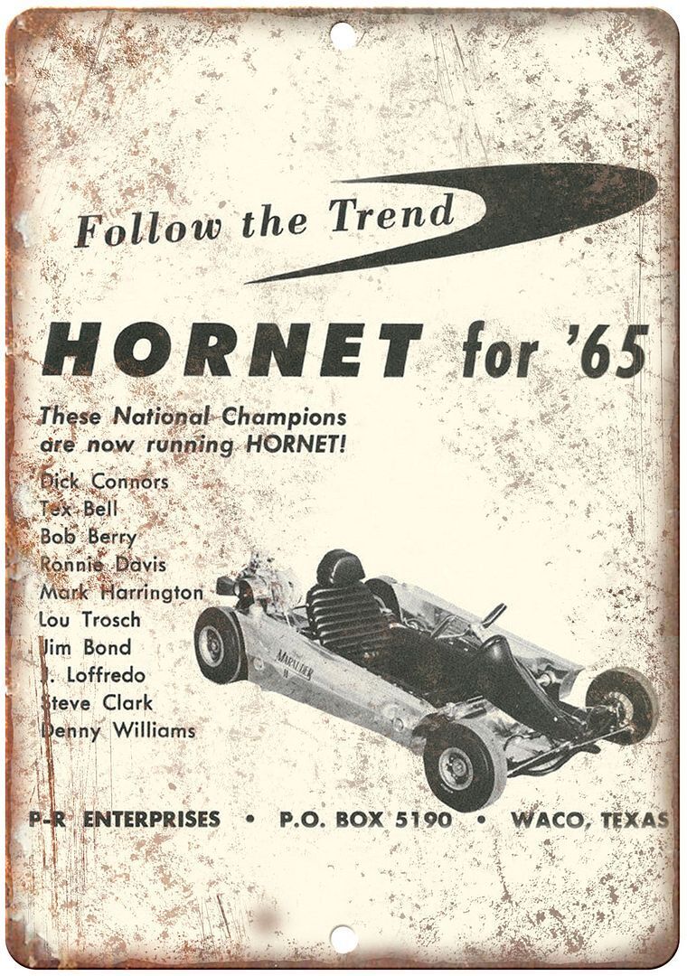 1965 Hornet Go Kart Vintage Ad Reproduction Metal Sign A336