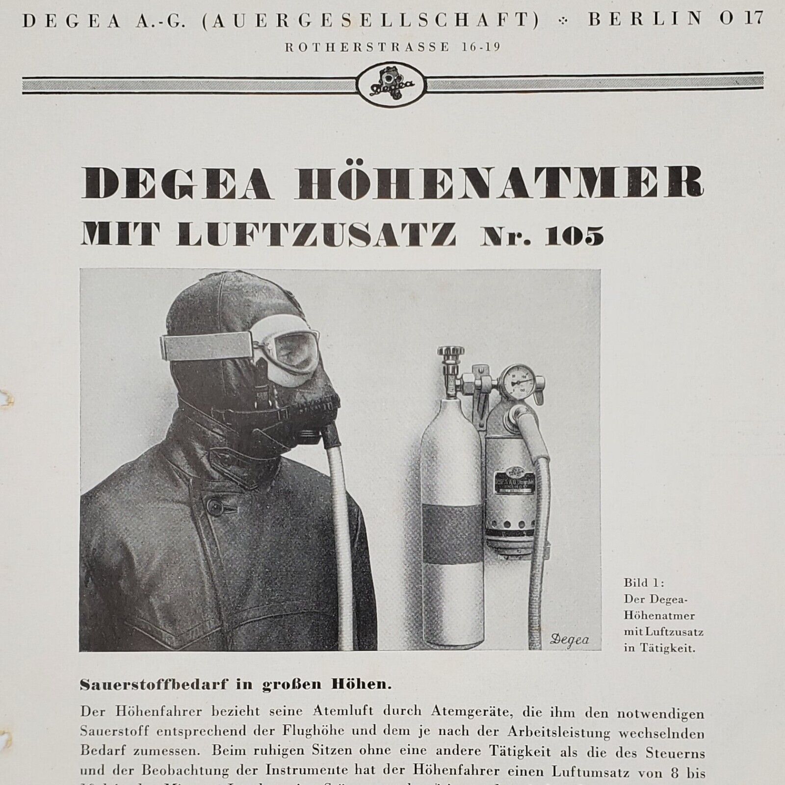 WW2 German pilot bomber oxygen mask high altitude Degea AUER Luftwaffe air force