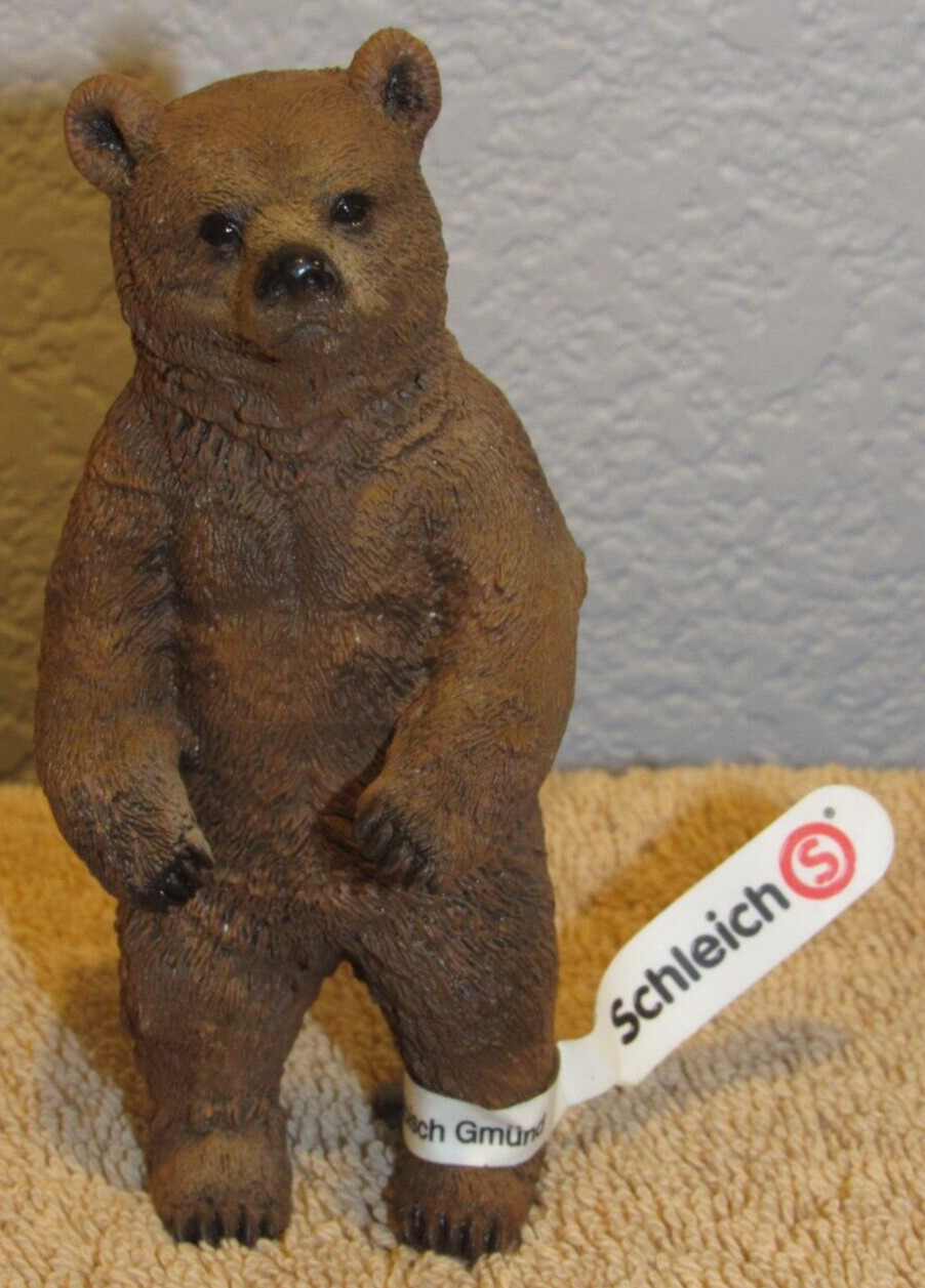 2012 Schleich Standing Grizzly Bear Retired Animal Figure - New With Tag