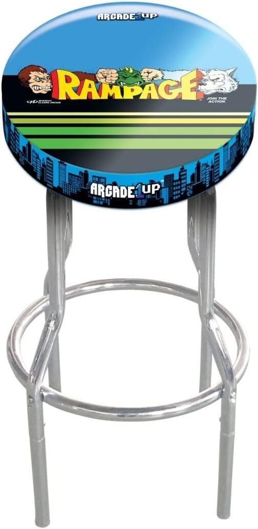 ARCADE1UP Stool Adjustable Height 21.5 inches to 29.5 inches (Rampage)