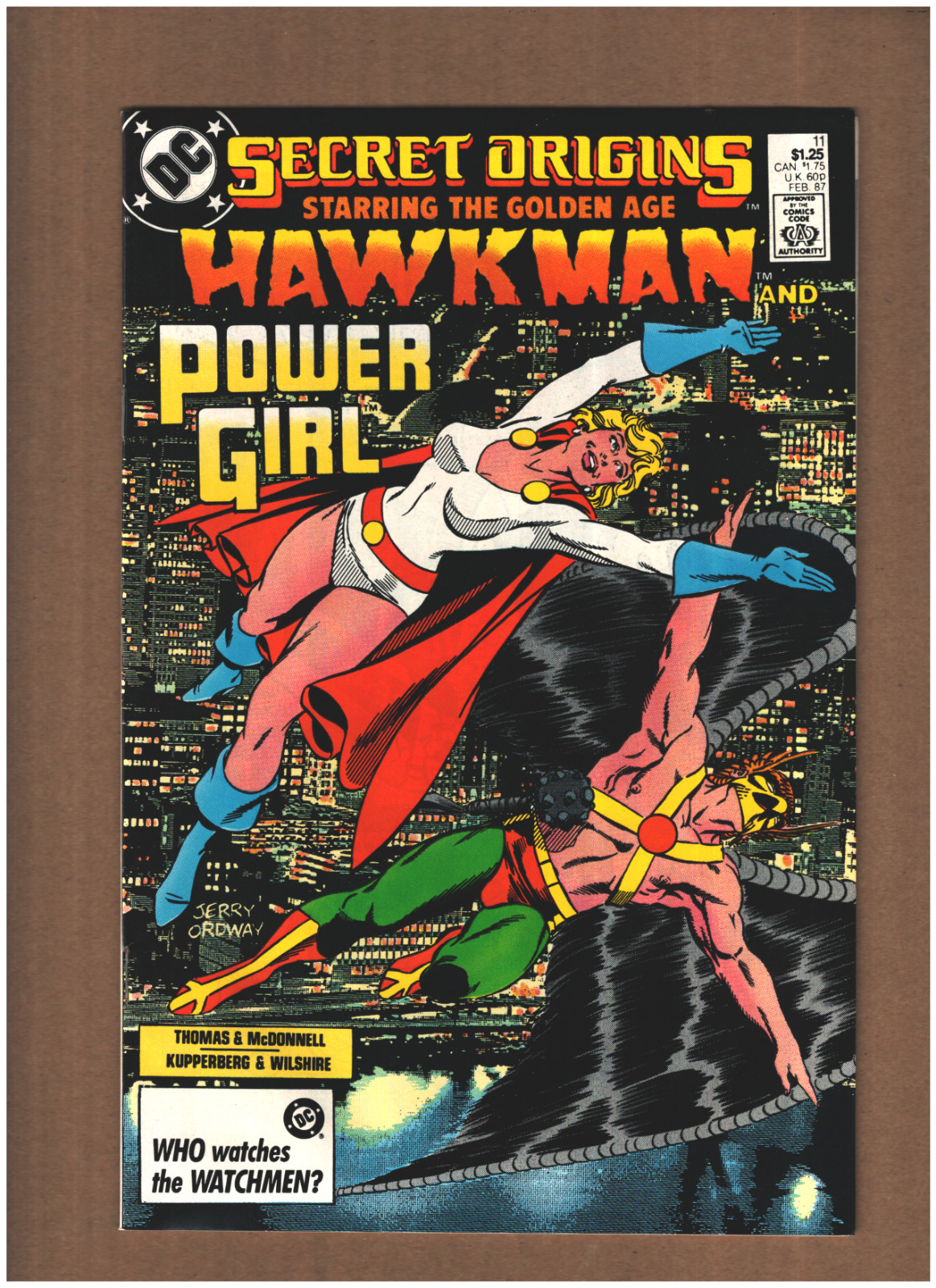 Secret Origins #11 DC Comics 1987 POWER GIRL & HAWKMAN VF+ 8.5