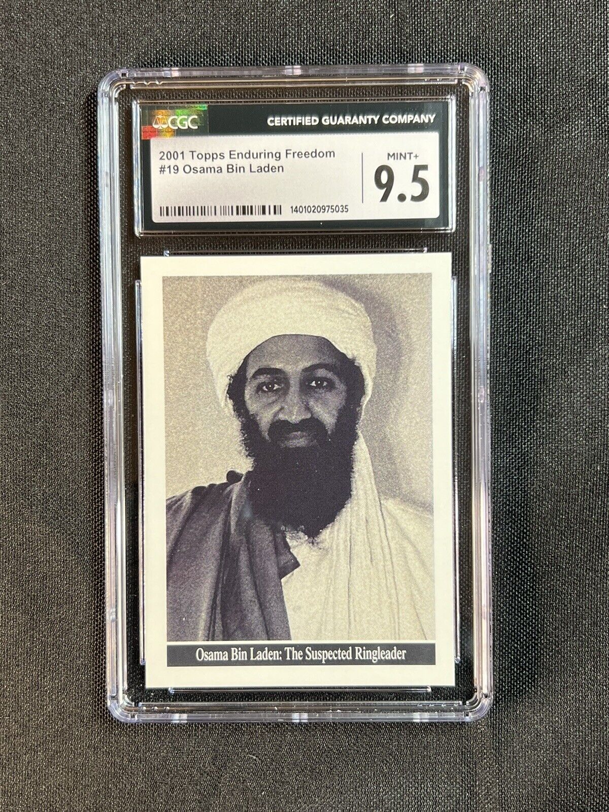 2001 Topps Enduring Freedom Osama Bin Laden #19 Rookie Card CGC 9.5 Mint +