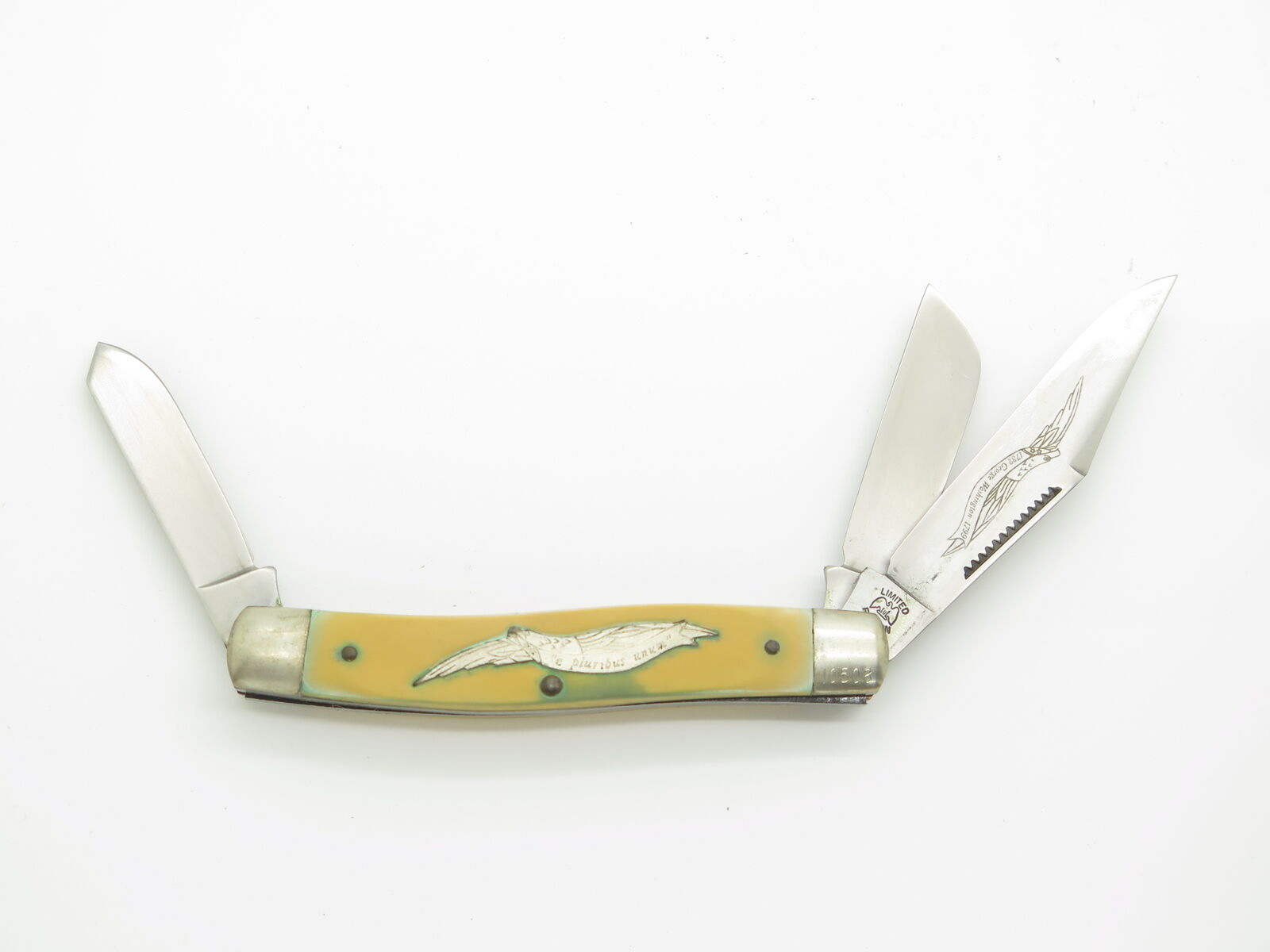 Vtg 1970s Schrade Walden S W Cut George Washington Stockman Folding Pocket Knife