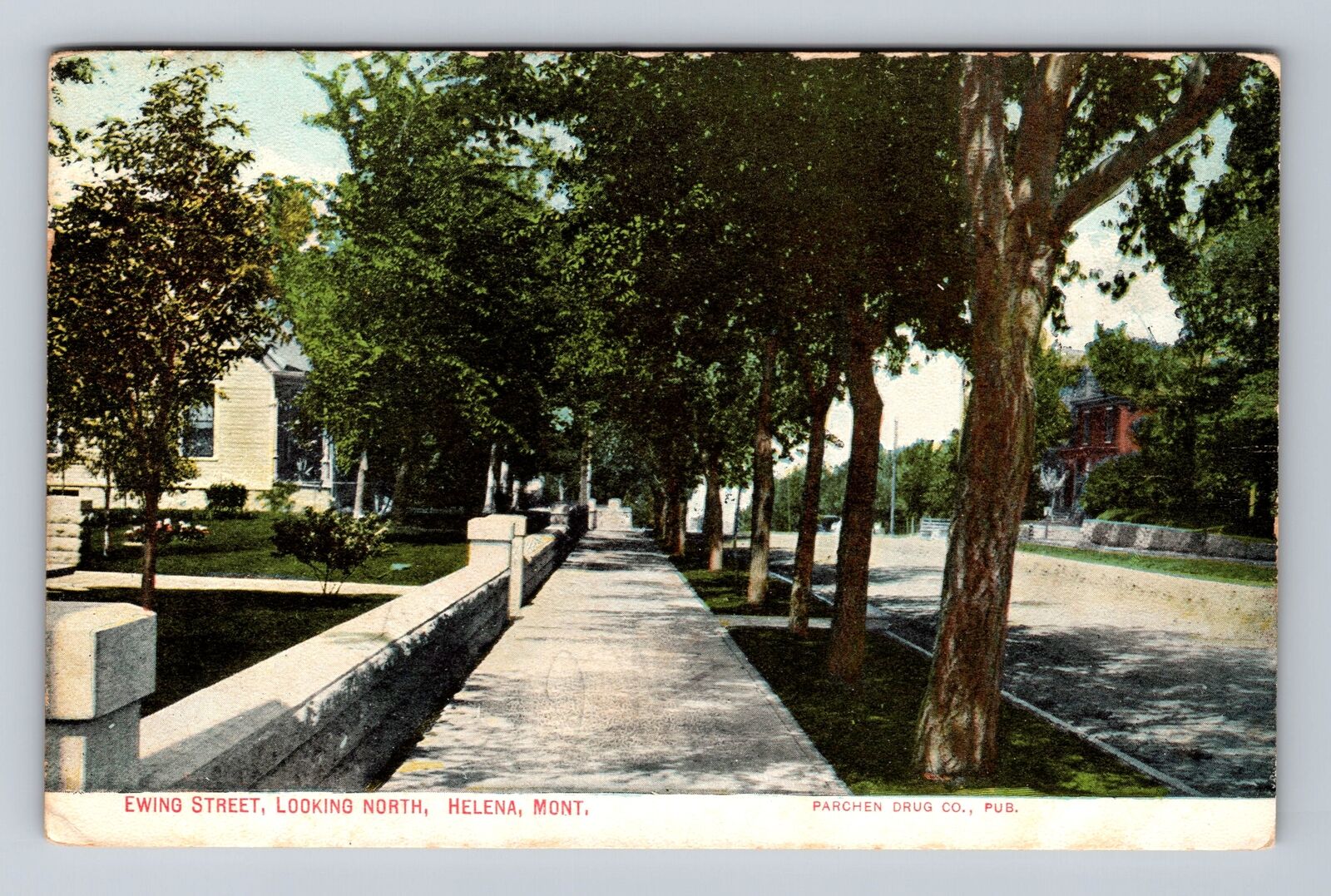 Helena MT-Montana, Ewing Street Looking North, Antique, Vintage Postcard