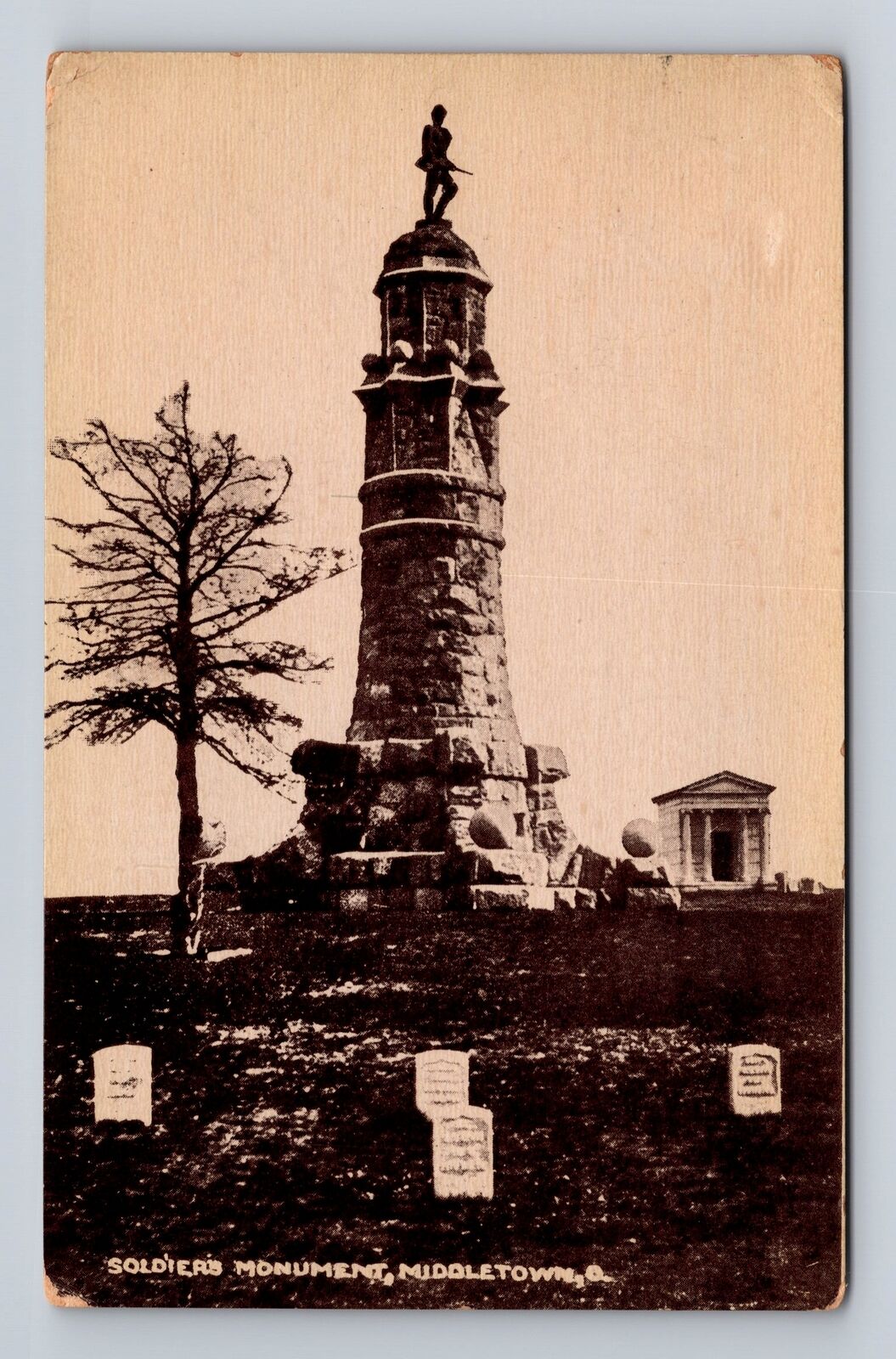 Middletown OH-Ohio, Soldiers Monument, Antique Vintage c1910 Souvenir Postcard