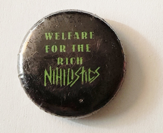 THE NIHILISTICS Pinback Vintage Pinback Button 1983 NYHC Punk Hardcore Metal