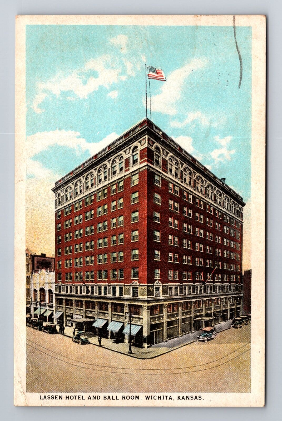 Wichita KS-Kansas, Lassen Hotel, Advertising, Vintage c1925 Souvenir Postcard