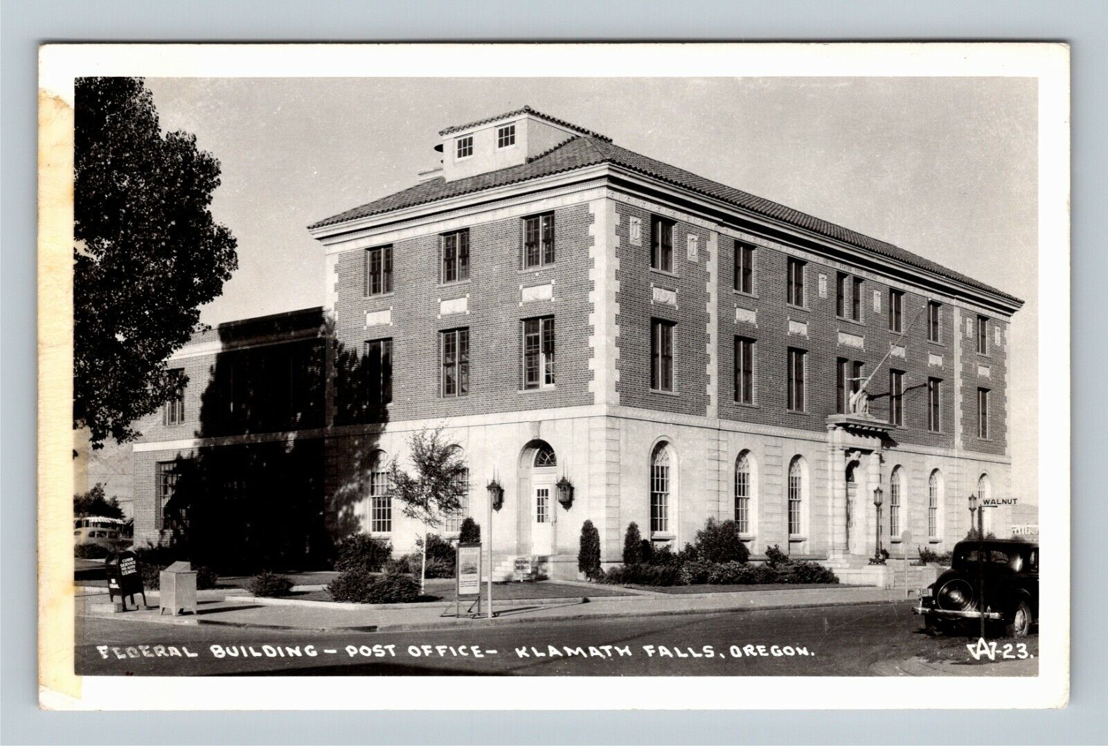 RPPC Klamath Falls OR Federal Building Post Office Oregon c1949 Vintage Postcard