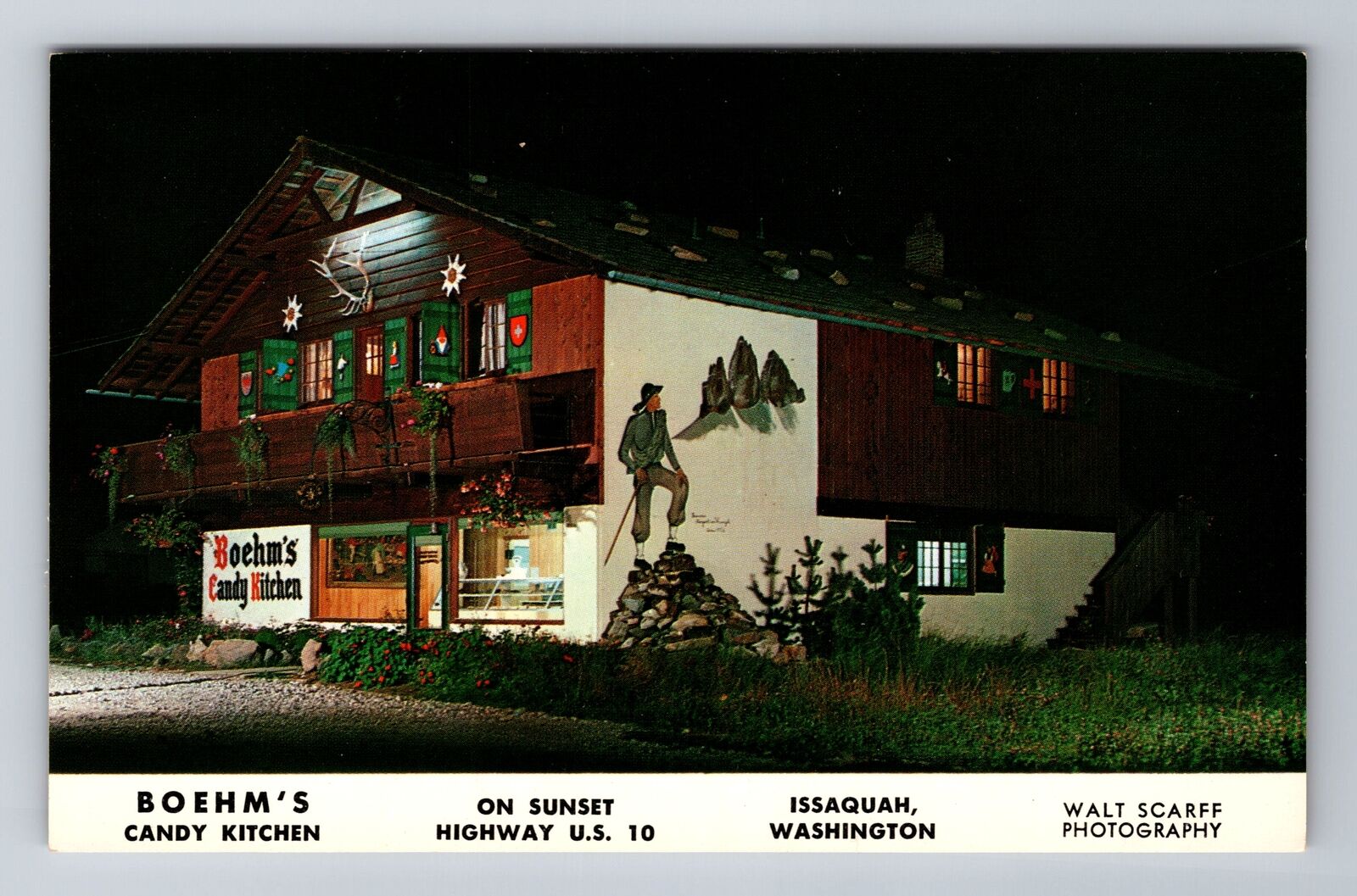 Issaquah WA-Washington, Boehm\'s Candy Kitchen, Antique Souvenir Vintage Postcard
