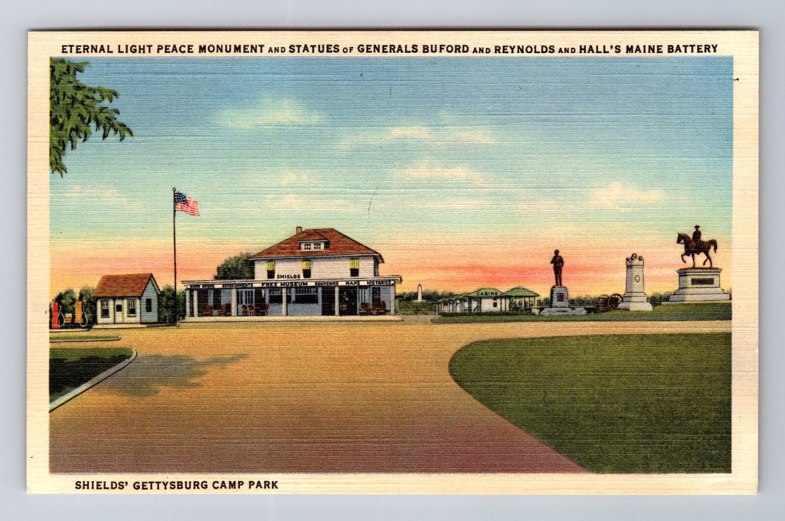 Gettysburg PA-Pennsylvania, Eternal Light Peace Monument, Vintage Postcard