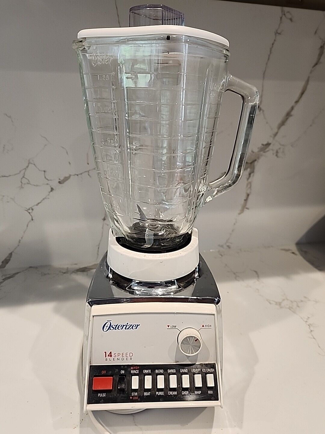 Vintage Osterizer 14 Speed High Low Blender With Glass Pitcher