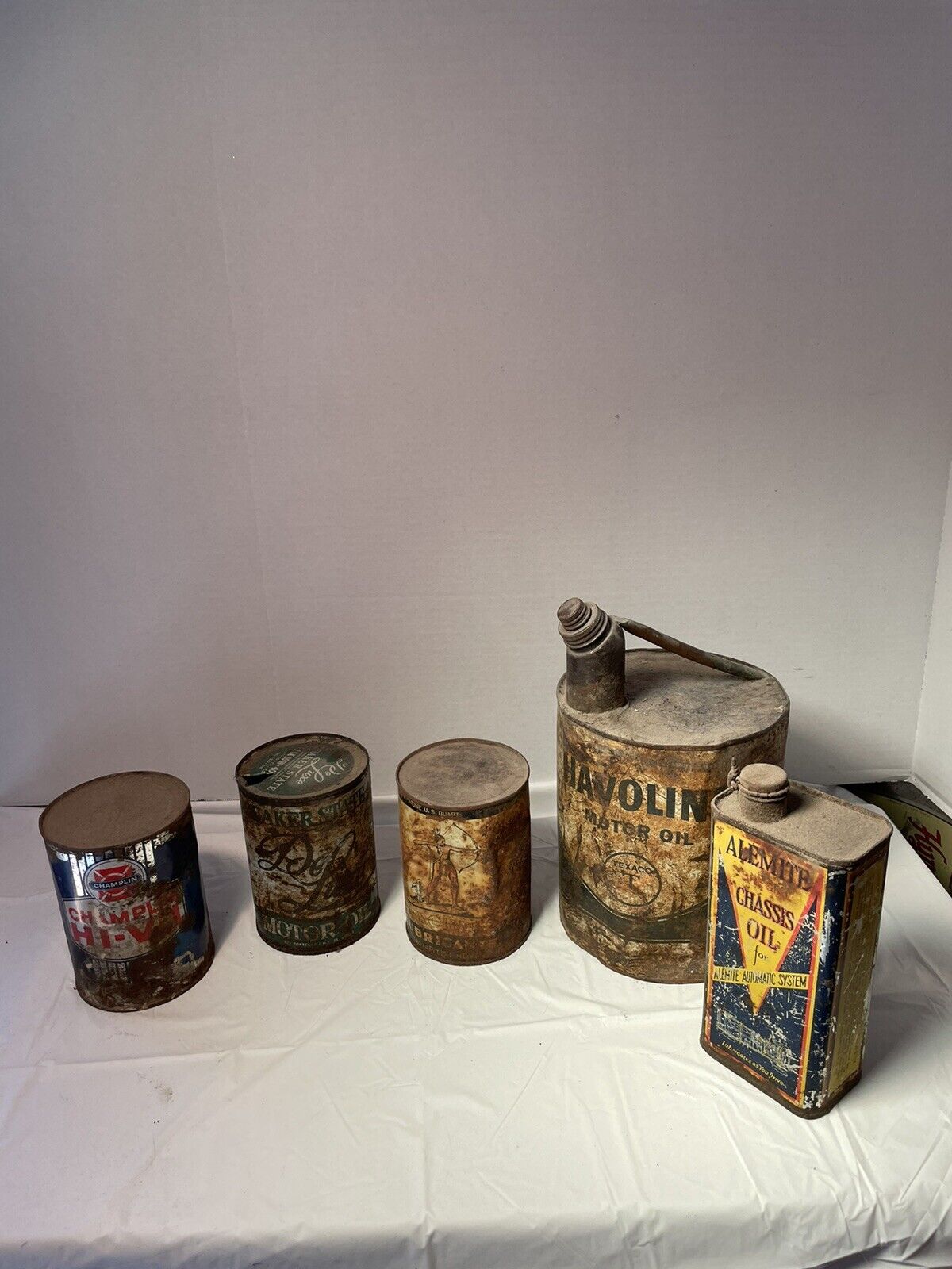 Vintage Oil Can Lot, Crusty 