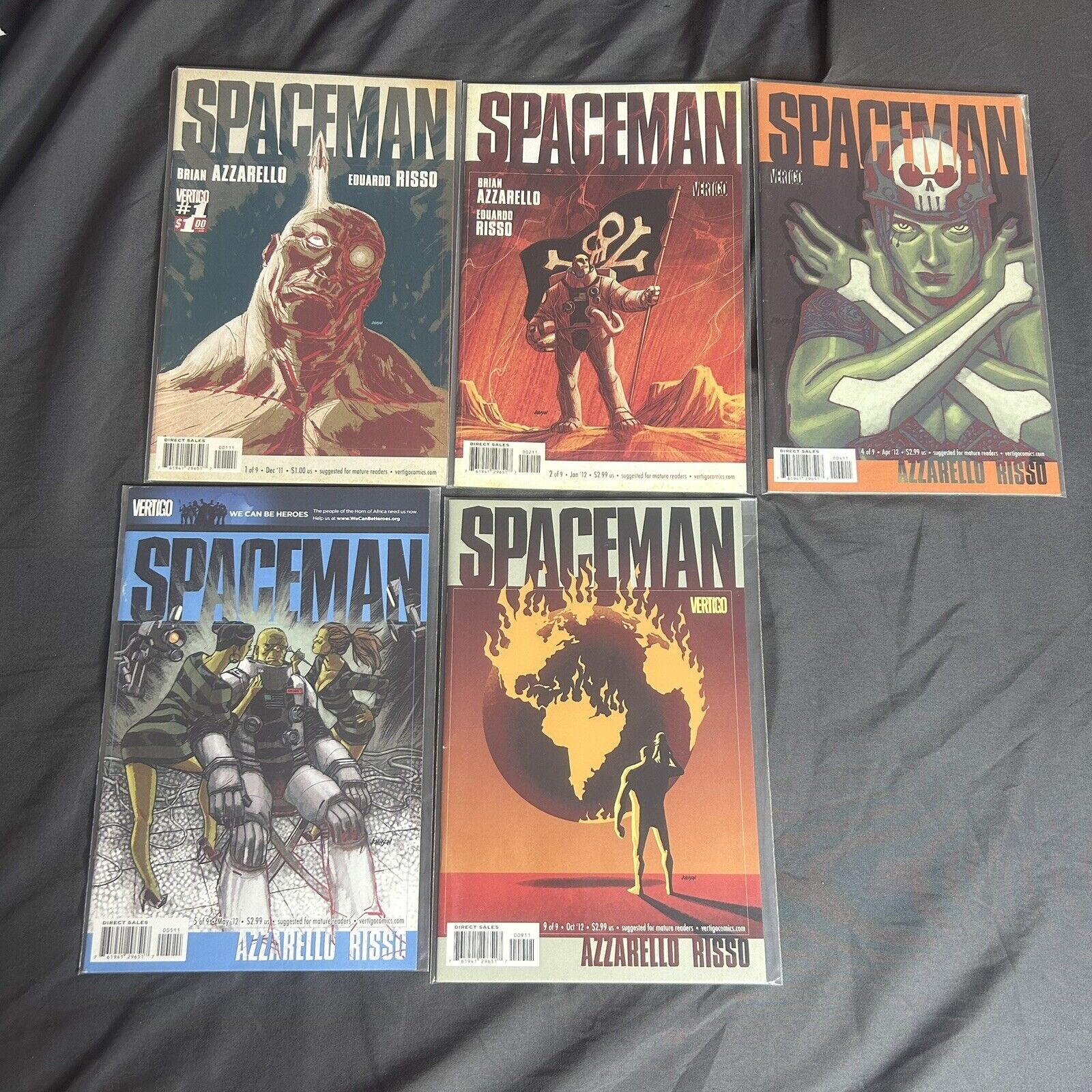 Spaceman Lot Of Comic Books #1 #2 #4 #5 & #9 In Very Good Condition
