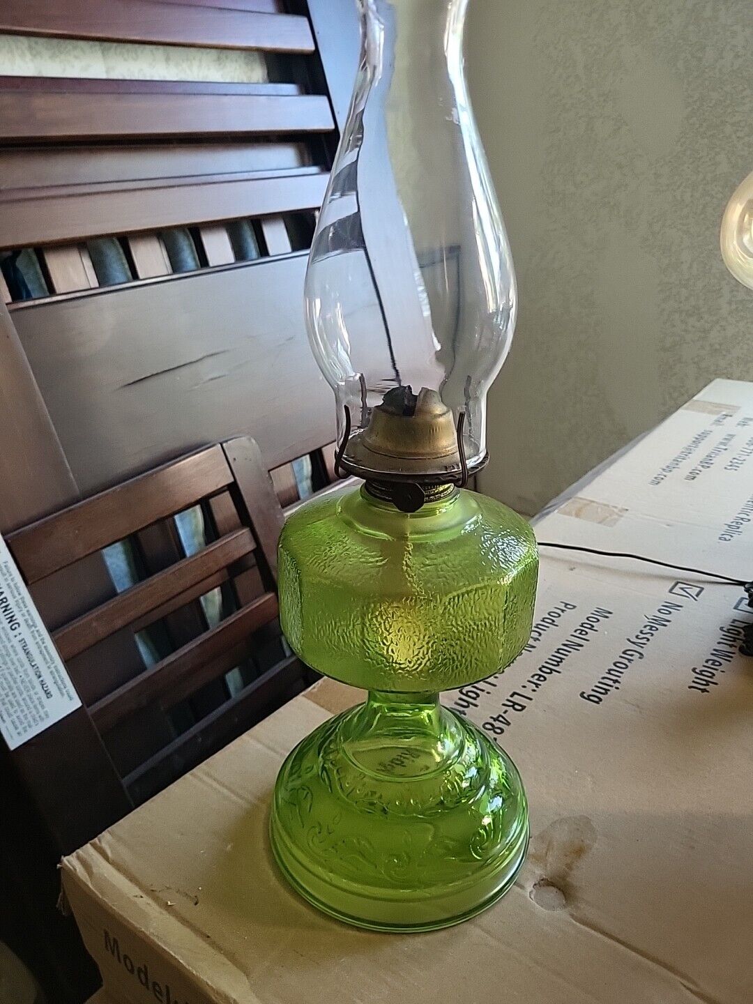 Vintage Green Oil Lamp 