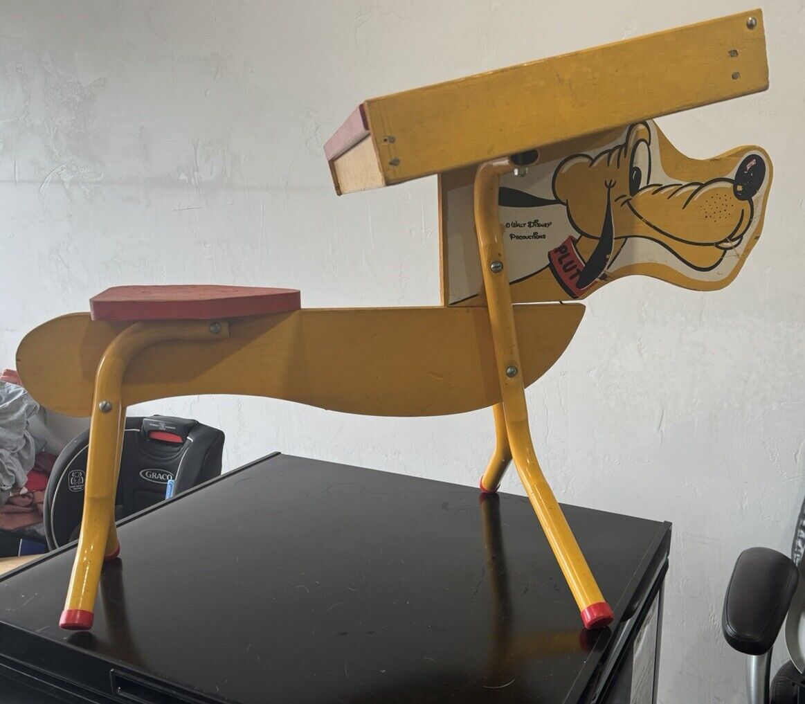 Disney’s Pluto Vintage Disneyana desk with chair & blackboard. Opens For Storage