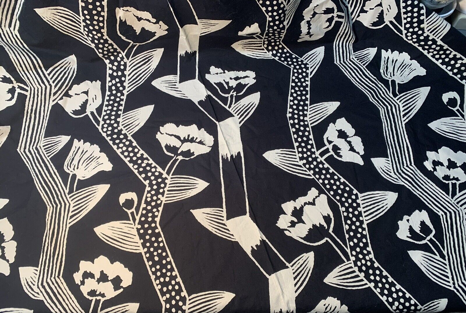 Vintage Rare Marimekko 100% Cotton Fabric Designed By Fujiwo Ishimoto “Taival”