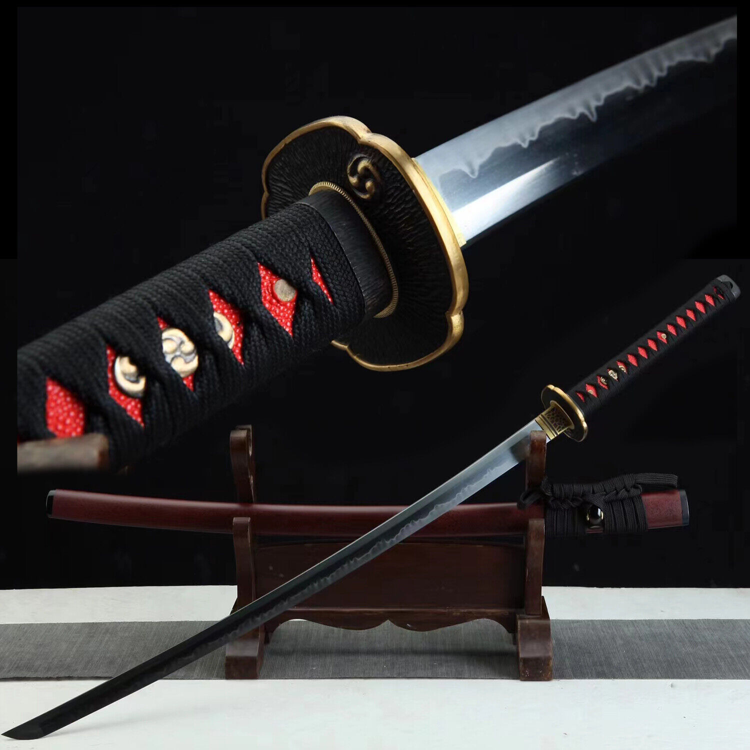 40'' Hand Polished T10 Clay Tempered Japanese Samurai Katana Sword Razor Sharp