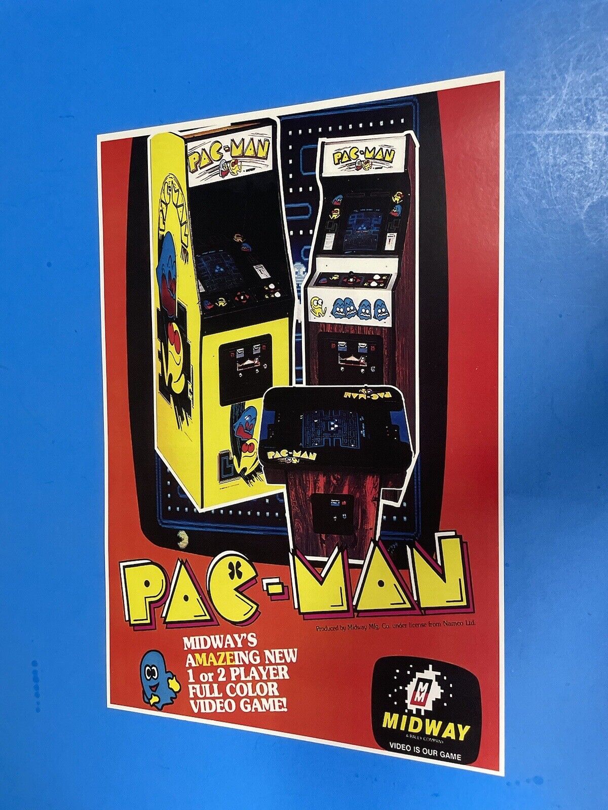 MIDWAY BALLY PAC-MAN VIDEO GAME POSTER PIN UP NEW.