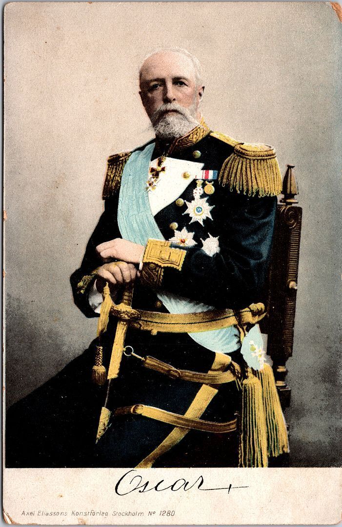 Oscar II King Of Sweden Postcard - udb (pre 1908)