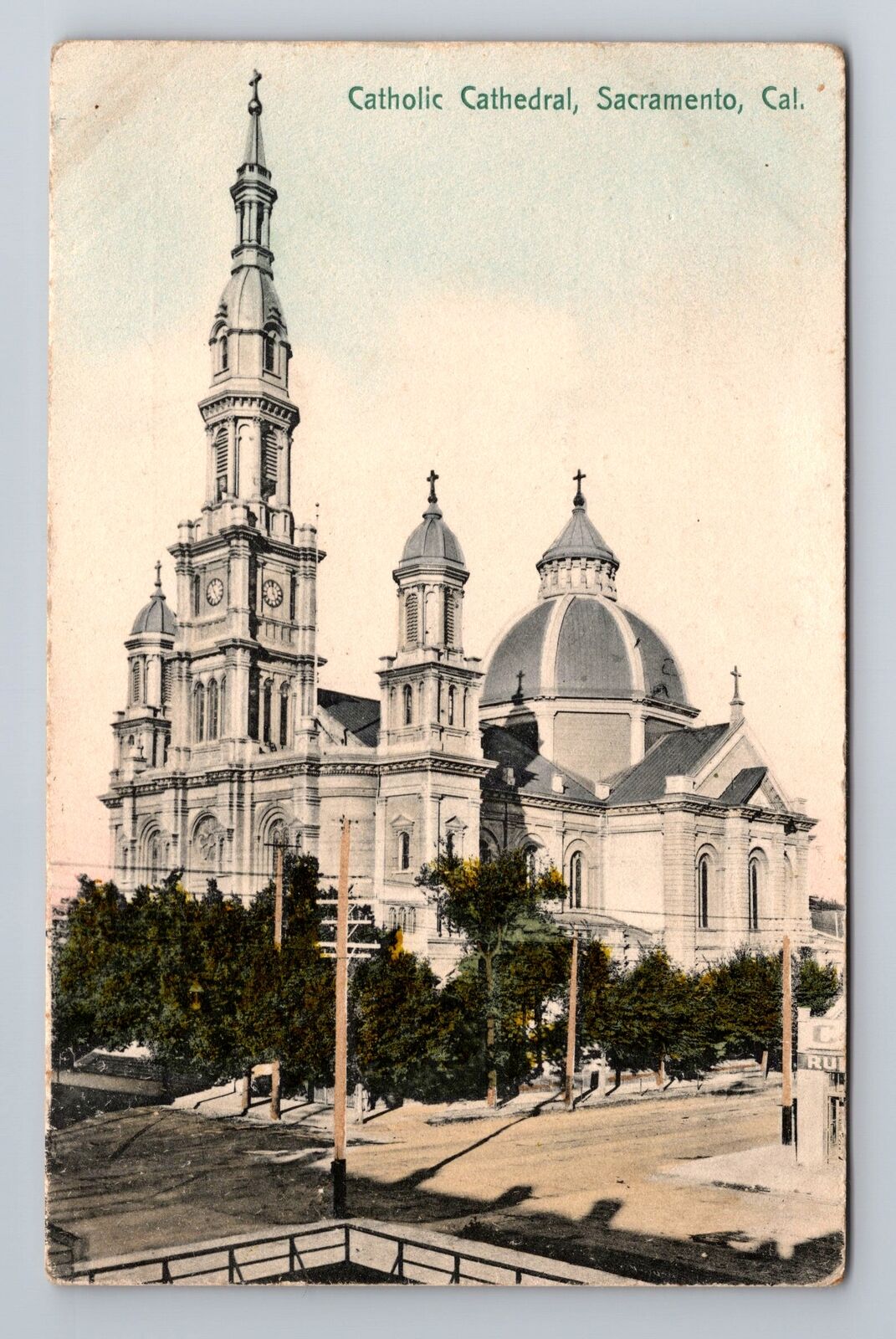 Sacramento CA-California, Catholic Cathedral, Religion Souvenir Vintage Postcard