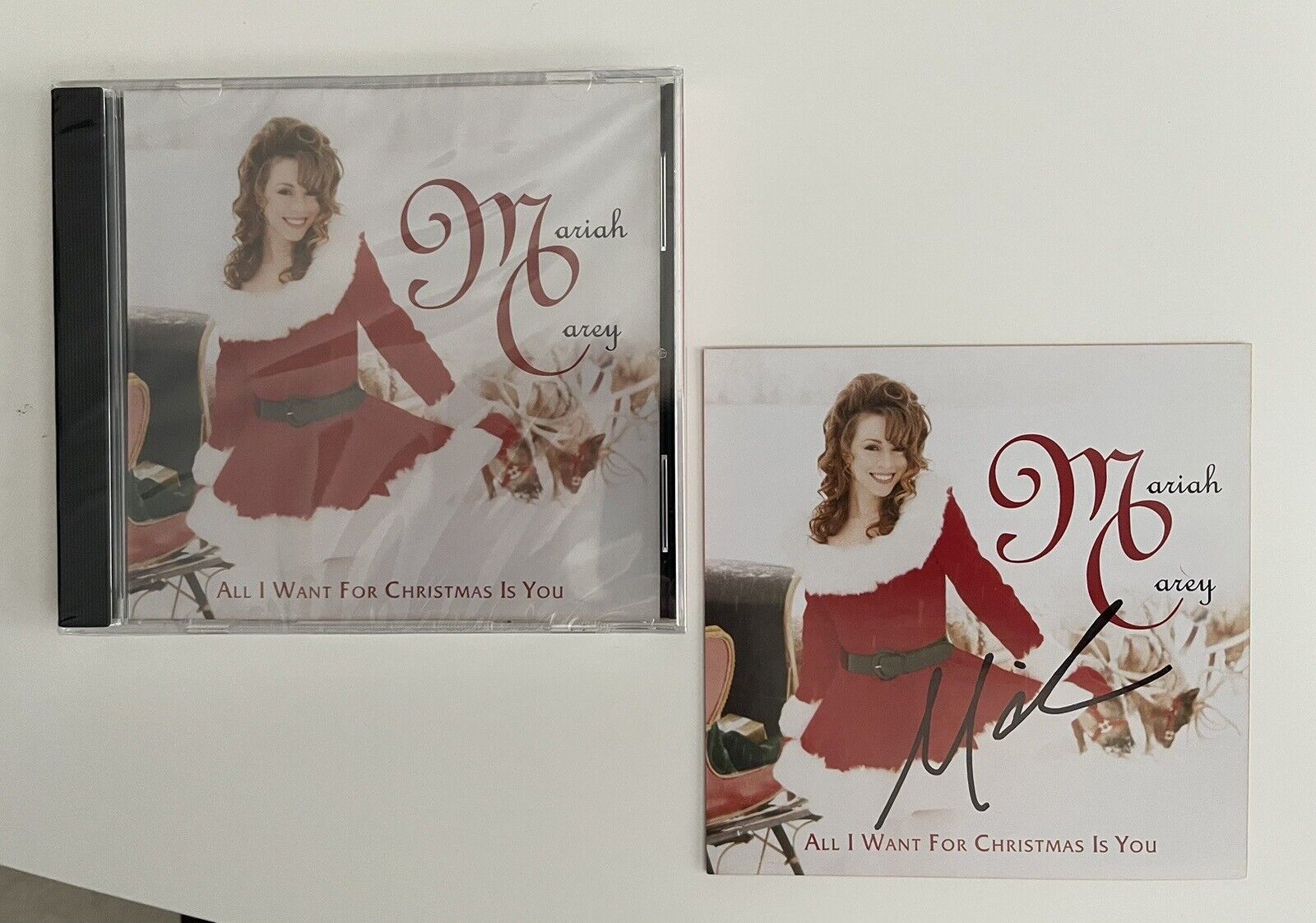 MARIAH CAREY SIGNED ALL I WANT FOR CHRISTMAS IS YOU CD AUTOGRAPHED New/Sealed