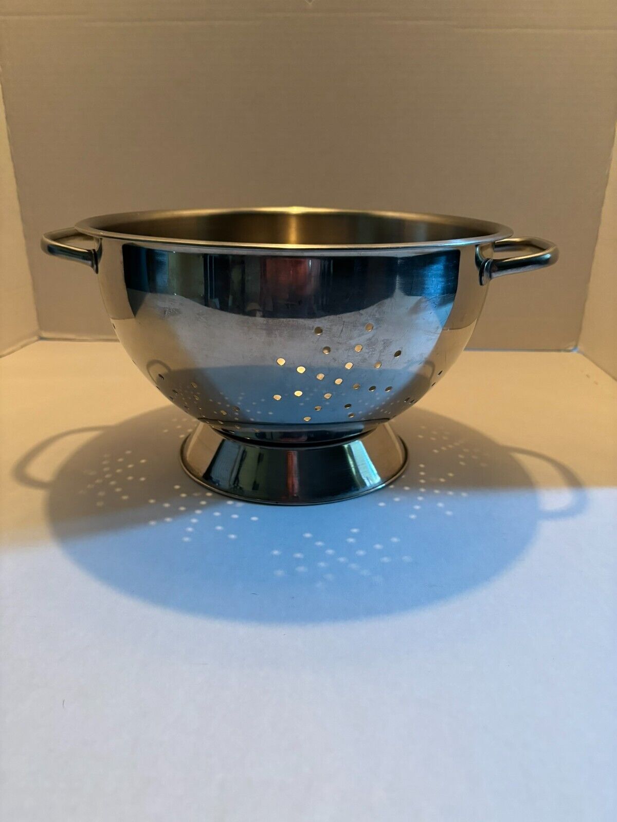 Vintage Stainless Steel Colander Professional Grade with Star Pattern